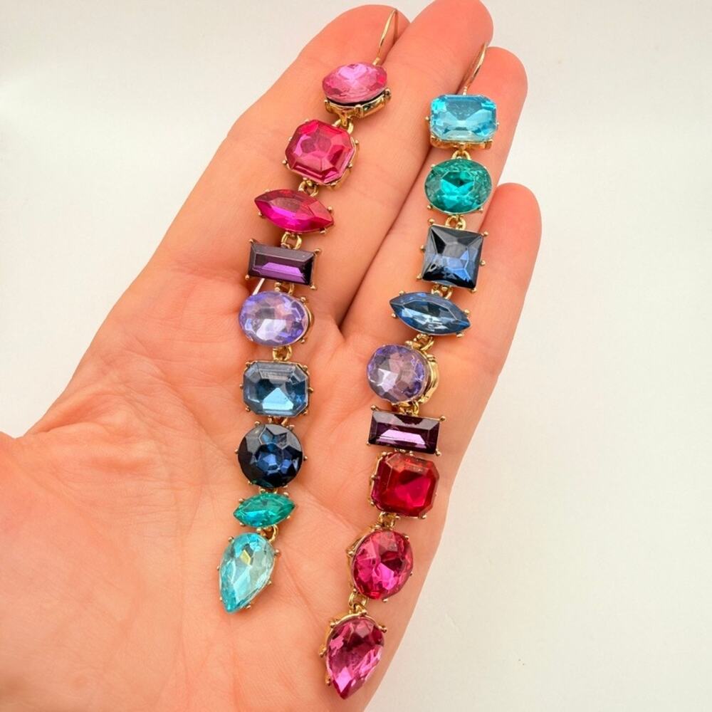 BaubleBar x Micaela Erlanger Date Night Drop Earrings Mismatched Multicolor